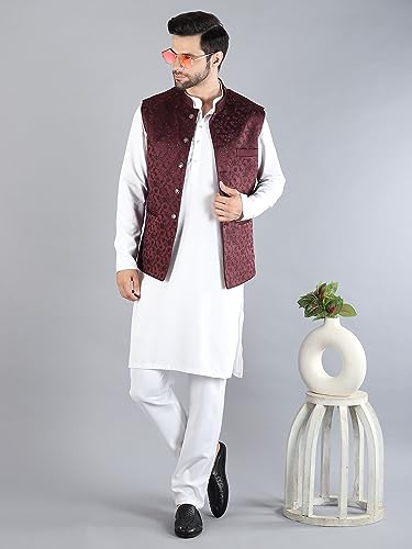 Image of Uri and MacKenzie Men's Silk Blend Kurta Pajama with Designer Ethnic Nehru Jacket /Modi Jacket