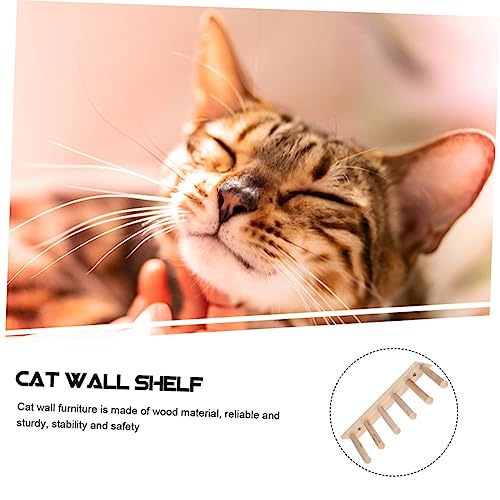 DOITOOL 2 Unidades degraus da parede do gato prateleiras de parede de madeira acessórios para animai
