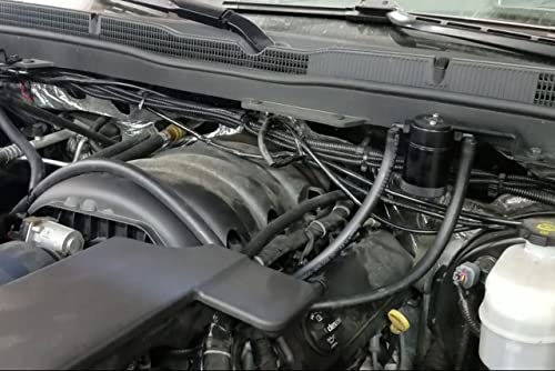 J&L Oil Separator Co. 3.0 Oil Separator Compatible with 2014-18 Chevy Silverado/GMC Sierra 1500 5.3L/6.2L & 2015-2020 Chevy Tahoe, Suburban, & GMC Yukon/Yukon XL 5.3L/6.2L Driver Side (Black)