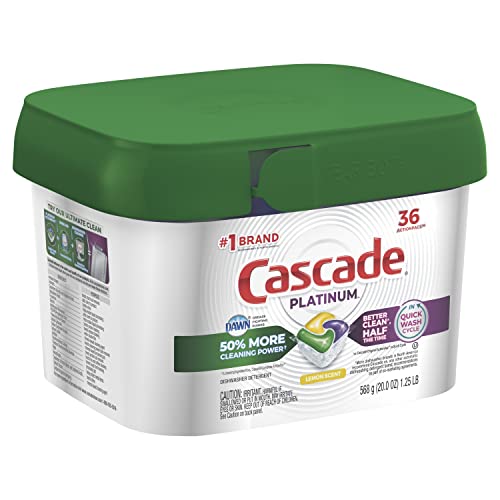 Cascade Platinum Actionpacs, Dishwasher Detergent, Lemon Scent, 36 Count #TOP6