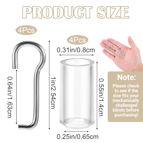 4 Set Horizontal Mini Blinds Wand Replacement Kit, Practical Convenient Replacement Blinds, Window Blind Repair Parts for Home Office Decor - Thumbnail 2