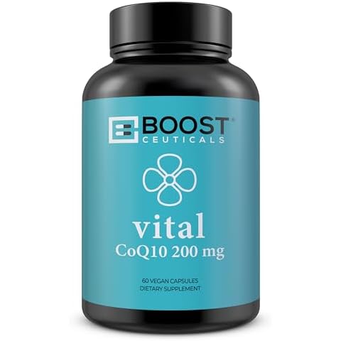 CoQ10 200mg | High Absorption Coq10 with Bioperine | Pure CoQ10 Vegan Non GMO | No Stearates No Gluten | 60 200 mg Capsules Cover