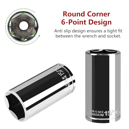 Image of 3 /8 inch Drive Deep Socket,15 /16 Inch SAE Socket 6-Point,CRV
