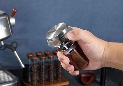 Image of 54mm Tamper Replacement for Breville tamper Adjustable Depth The espresso tamper made of Stainless Steel and Solid wood it's a good Coffee Tamper for Home espresso barista(53.3mm)