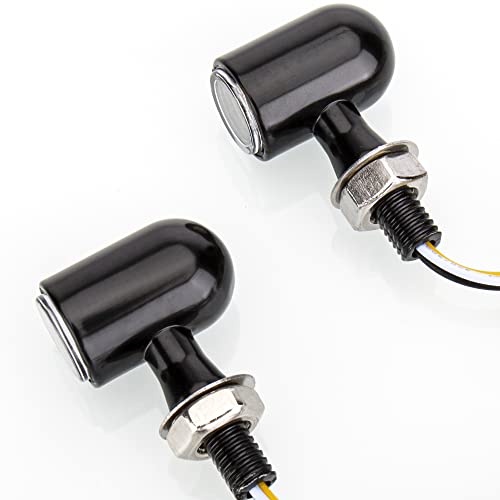 Hazawa Motorcycle Mini Turn Signals Led Small Blinkers Front Rear Indicator Compatible With Harley Davidson Honda Kawasaki Suzuki Triumph Yamaha Cruiser Choppers Street Bike (A#Clear-Amber/White) #TOP5