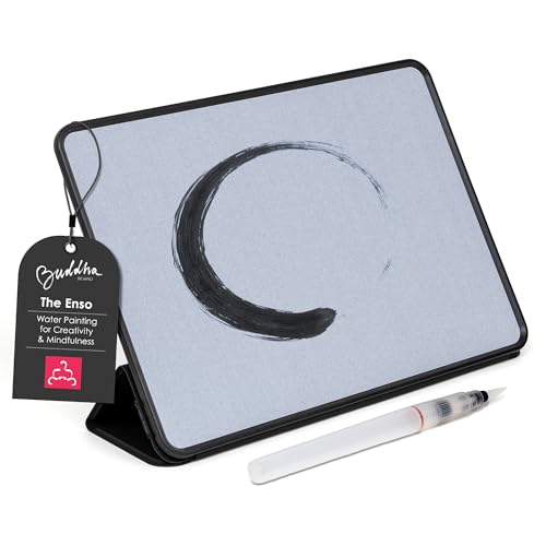 Buddha Board Enso – Portable Water Painting Board with Brush – Reusable Zen Drawing Canvas for Mindfulness, Meditation, and Creative Relaxation – Travel Art Set by Buddha Board - Used condition - US$22.67