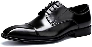 Shoes Dress Oxford For Men Lace Up Square Burnished Toe PU Leather Cap T...