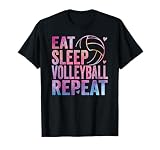Eat Sleep Volleyball Repeat Colourful Teenager Girls Women Children T-Shirt