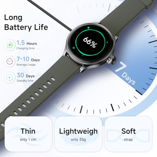 Woneligo Smart Watch,1.57inch AMOLED Touchscreen Fitness Watch for iPhone & Android,Heart Rate/Sp02/Sleep Monitor,110+ Sport Modes IP68 Waterproof Bluetooth Calls,2 Bands (Green, 1.57) — view 6