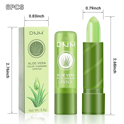 Evpct 6Pcs Aloe Vera Tinted Lip Balms Ph Lip Color Changing Lipstick Balm Stain Gift Set Queen For Women Girls Korean Mood Long Lasting Color Change Light Pink Lipstick Lip Tint Plumper Gloss #TOP5