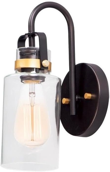 Maxim Lighting 30170CLBZGLD Magnolia-1 Light Wall Sconce-5 Inches Wide by 12 inches high