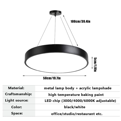 Lámpara colgante LED de 36W regulable y luz de techo moderna L oscuro para comercio 3
