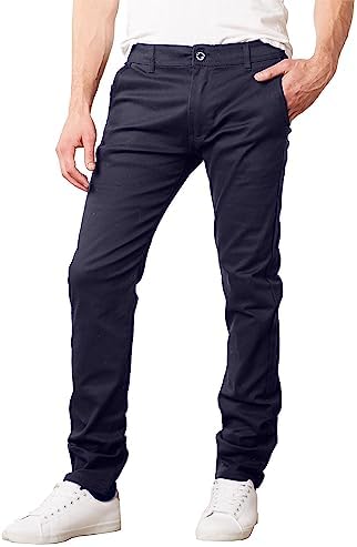 Galaxy by Harvic Men's Super Stretch Slim Fitting Chino Pants (Sizes, 30-42)