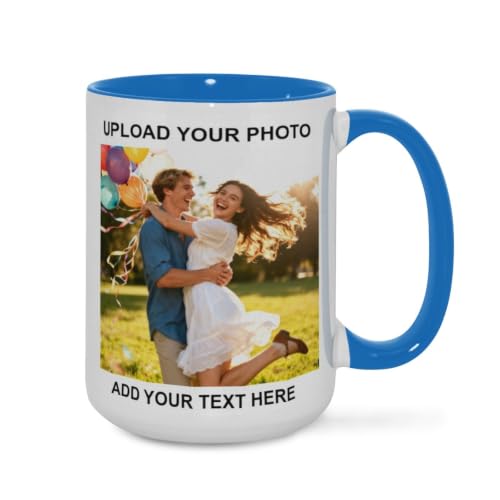 Custom Photo Mug, Light Blue, 15oz