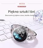 Smartwatch dla kobiet, inteligentny zegarek kompatybilny z iOS, Android, iPhone, Samsungiem, monitor aktywności z pulsem, wodoodporny, krokomierz, Bluetooth, monitor aktywności snu, srebrny