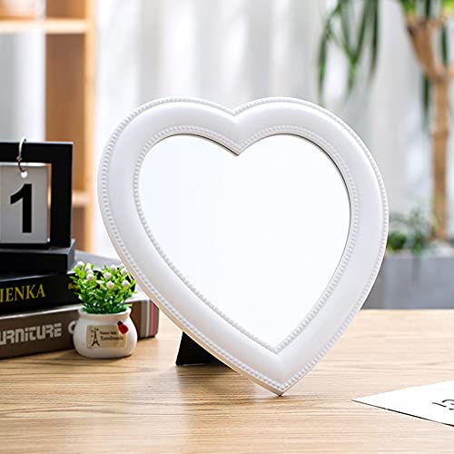 Binaryabc Heart Makeup Mirror Cosmetic Mirror Wall Desktop Small Mirror Bedroom Mirror (White) #TOP1