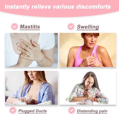 Soft Gel Breast Therapy Pads for Breastfeeding & Pumping, Breast Cooling Pad, Nursing Pain, Mastitis Pain Relief (Pink)