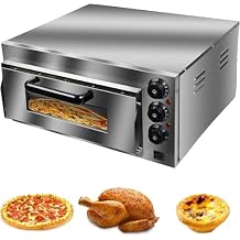 Portable Single Deck Stainless Steel Pizza Oven,Commercial Electric Maker, Stainless Steel Snack Toaster Oven,for Home and Restaurant