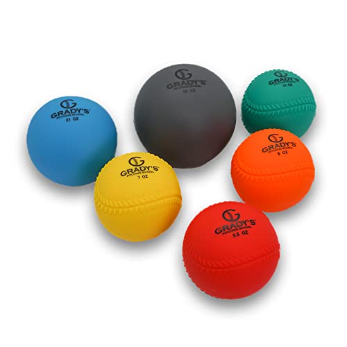 Plyo Weighted Ball Set With Seams And Carrying Case 32, 21, 14, 7, 5, 3.5Oz For Pitching/Velocity Training #TOP6