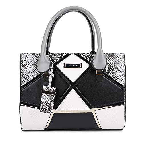 DIRRONA Elegant Damen Handtaschen Casual Umhängetasche Reise Schultertasche Groß Tragetasche Snake Design Damen Umhängetasche Silber Cover