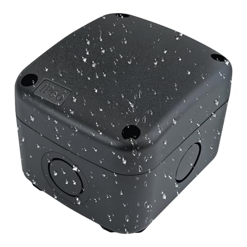 greencycle Project Box ABS Plastic Black Electrical Boxes IP66 Waterproof DIY Electronic Junction Box Power Enclosure,3.25 x 2.75 x 2.25 inch (86 x 74 x 62mm)