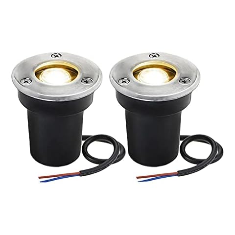 LSSB Outdoor Landscape Lighting 3W 12V 24V LED Ground Lights IP67 Waterproof Low Voltage Buried Lights for Pathway, Deck, Piazza, Decorative Spot Light, 6 Colors (Color : Natural, Size : 24V) Cover