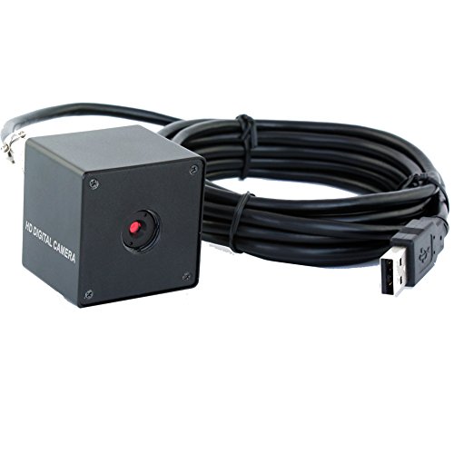 ELP Black Mini Box 5megapixel 30degree PC USB Camera with OV5640 Image Sensor for Laptop Computer Mini UVC USB2.0 Video Webcam Industrial Lightburn Camera for Windows, Linux, Mac, Raspberry Pi
