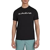Quiksilver Mens Swimwear Regular Fit UPF 50 Short Sleeve Sun Tee, Black, Large