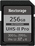 Nextorage Carte SD 256Go, SDXC UHS-II 256GB, SD Card mémoire Japonaise, Accessoires Photo et caméscopes pour appareils Photo Nikon/Canon/Sony/Fujifilm/Nintendo Switch, F2PRO NX-F2PRO256G