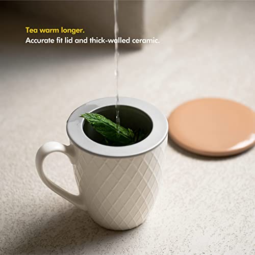 Kivy Large 22Oz Tea Cup With Infuser And Lid - Perfect For For Steeping Loose Leaf Tea - Tea Infuser Mug - Tea Cup With Lid - Ceramic Tea Mugs With Infuser And Lid - Tea Steeper Mug With Strainer #TOP1