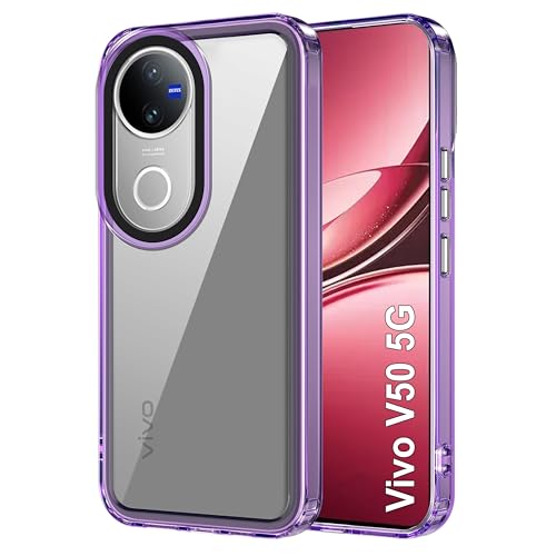 Image of Zapcase Back Case Cover for Vivo V50 5G | Compatible for Vivo V50 5G Back Cover | Case Cover with Camera Protection | (TPU + PC | Translucent Purple)