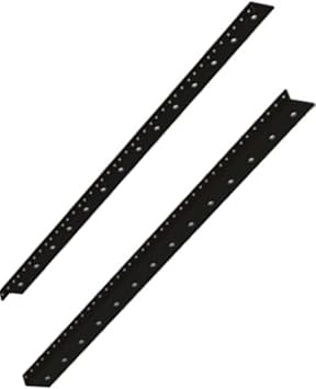 AVFI RR14 14U Rack Rail Kit, Black, Include 2 Rackrails and Mounting Bolts, Standard 1.75" Spacing Per Rack Unit, EIA Compliant, Threaded Rack Rails 10-32 Screws