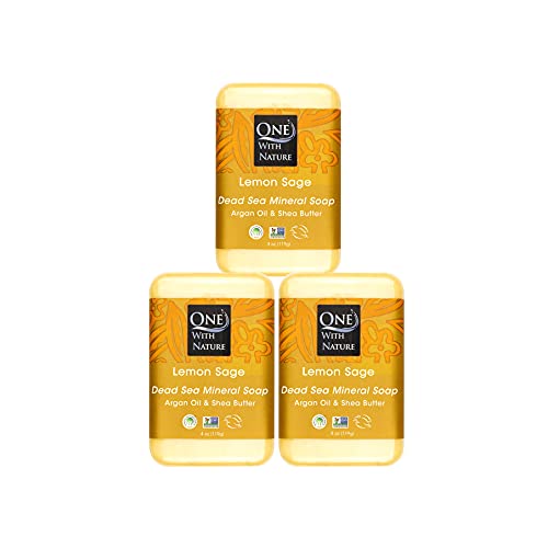 Dead Sea Salt Lemon Sage 4 Oz Soap 3 Pk, Dead Sea Salt Includes Sulfur, Magnesium, And 21 Essential Minerals. Shea Butter, Argan Oil. All Skin Types, Problem Skin. Natural, Therapeutic, 100% Natural #TOP29