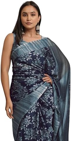 MIRCHI FASHION Saree for Woman Chiffon Floral Printed | Polished Professional Office and Regular Daily Use Sari with Blouse Piece