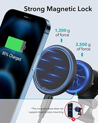ESR HaloLock Shift Wireless Car Charger, Compatible with MagSafe Car Charger, 2 Charging Modes, Detachable Fast Charging Pad, Compatible with iPhone 14/14 Plus/14 Pro/14 Pro Max and 13/12 Series