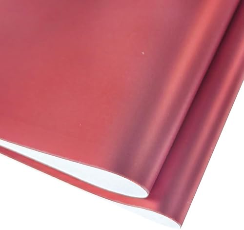 Miniatura 2 de ZLIFA - Hojas de piel sintética metálica mate de color rojo oscuro, rollo de tela sintética texturizada de 12 x 53 pulgadas para aretes, lazos,