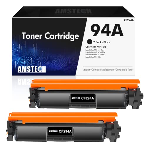 94A CF294A 2 Pack Toner Cartridge Compatible Replacement for HP CF294A 94A Toner Cartridge for HP Pro MFP M148DW M148FDW M118DW M149FDW M148 M118 M149 Printer Black