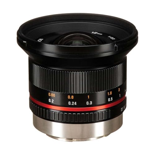 Rokinon 12mm F2.0 NCS CS Ultra Wide Angle Lens for Fuji X Mount Digital Cameras (Black) (RK12M-FX) - Fixed