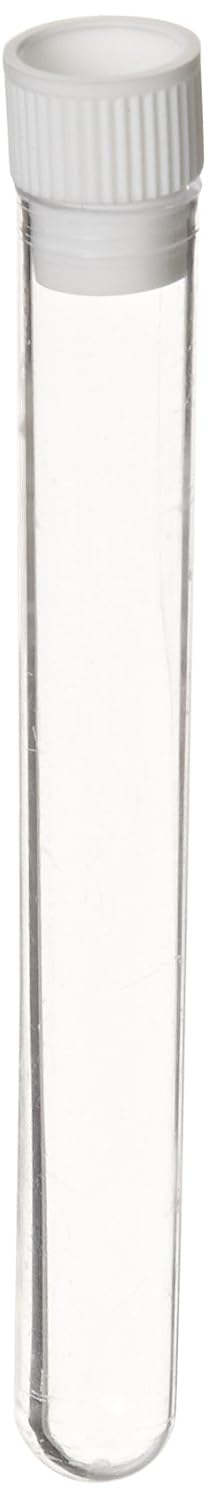 SEOH 16 X 125mm Plastic Test Tubes with Caps, 25 Pack