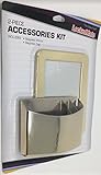 LockerMate 2-Piece Accessories Kit, Magnetic Mirror & Magnetic Cup, Gold