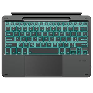 XIWMIX Cubierta tipo teclado Surface Pro 12, retroiluminación LED de 7 colores, Bluetooth 5.0 inalámbrico, teclado recargable ultradelgado con panel táctil para Microsoft Surface Pro 12