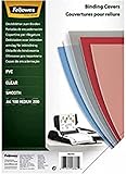 Fellowes Klarsicht Deckblatt aus PVC, A4 Format, 200 mic Stärke, transparent, ideal für Plastikbindung und Drahtbindung, Pack mit 100 Stück