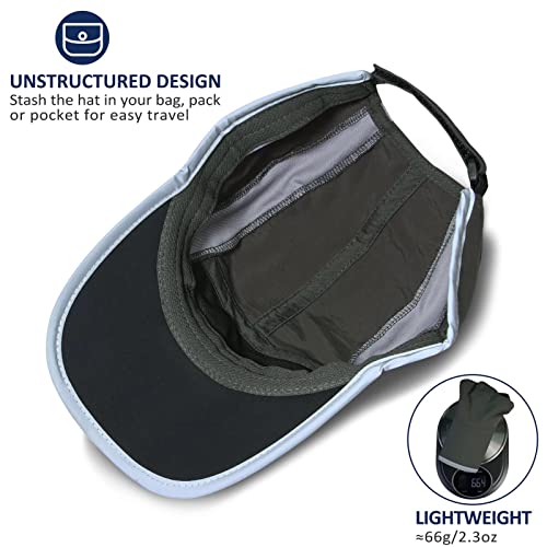 Gadiemkensd Foldable Running Sports Hat Reflective Baseball Cap Quick Drying Hat For Men Woman Adjustable 50+ Upf Breathable Mesh Water Repellency Outdoor Race Performance Lightweight Army Green #TOP3