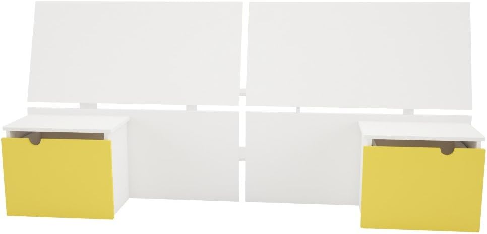 Nexera Taxi Headboard with 2 Built-In Night Stands, Twin