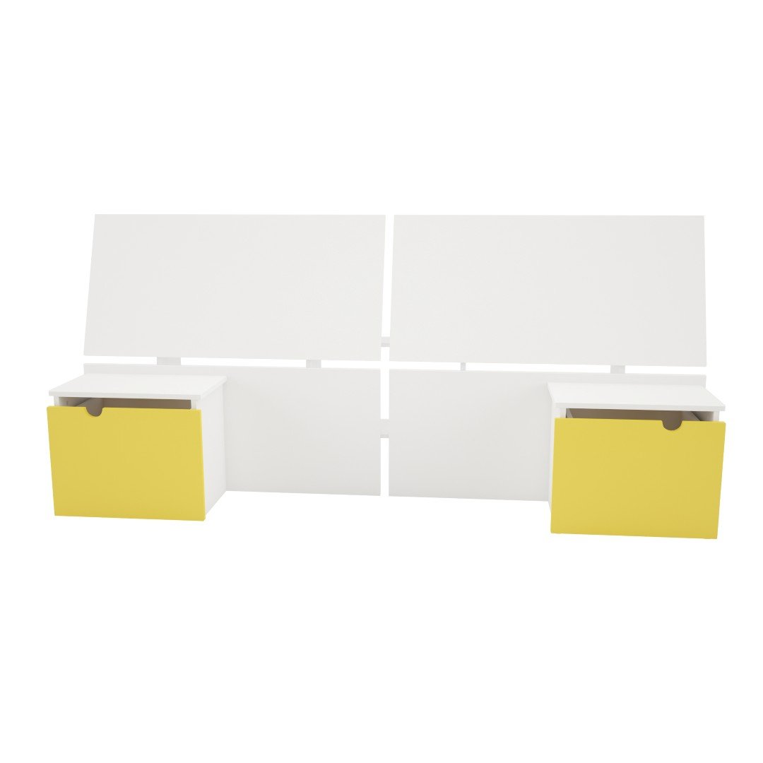 Nexera Taxi Headboard with 2 Built-In Night Stands, Twin