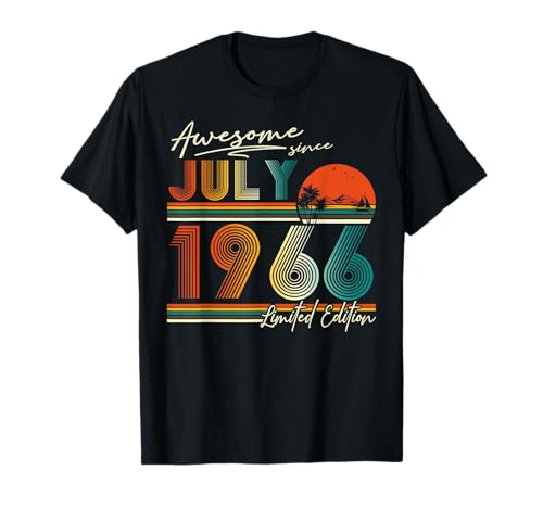 Image of Retro July 1966 60 Year Old Vintage 60th Birthday Men Women T-Shirt