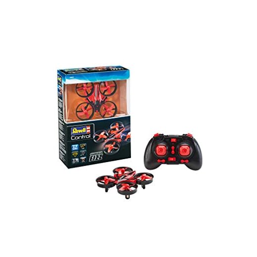 Revell Control 23823 RC Mini Quadcopter FIZZ, 4-Kanal GHz-Fernsteuerung, Gyro, Rotorschutz, Geschwindigkeitsstufen ferngesteuerte Drohne, ab 8 Jahren geeignet