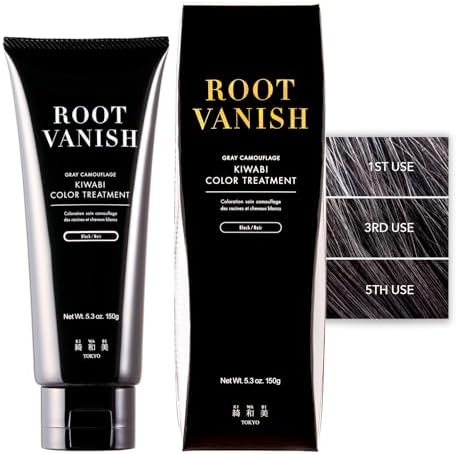 Kiwabi Black Hair Gloss Color-Depositing Treatment for Gray Coverage