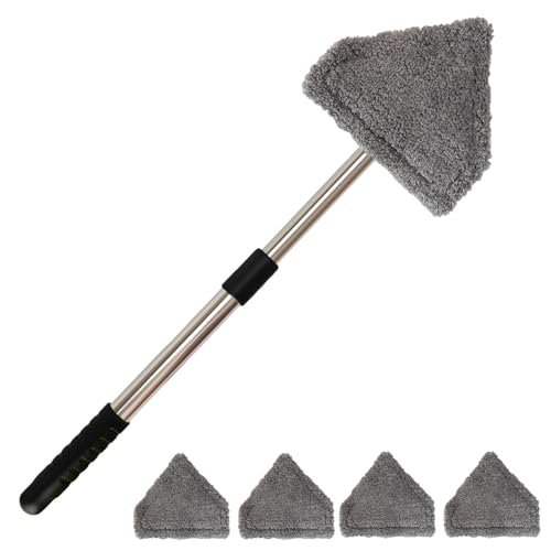 Conliwell Windshield Car Cleaning Tool, 13-16.7-inch Extendable Handle with 180-Degree