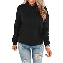 ORANDESIGNE Women’s Casual Color Block/Solid Hoodies Long Sleeve Pullover Tops Loose Lightweight Sweatshirt with Pocket